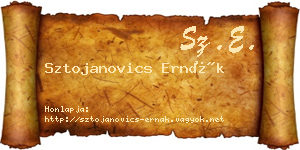 Sztojanovics Ernák névjegykártya